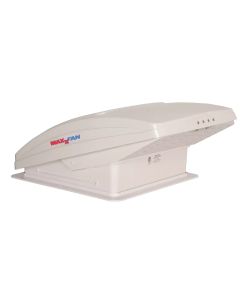 MaxxAir Maxxfan Deluxe with Rain Dome, Thermostat, Power Lift & Remote