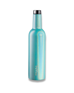 TRAVINO INSULATED WINE FLASK BOTTLE AQUA 750ML